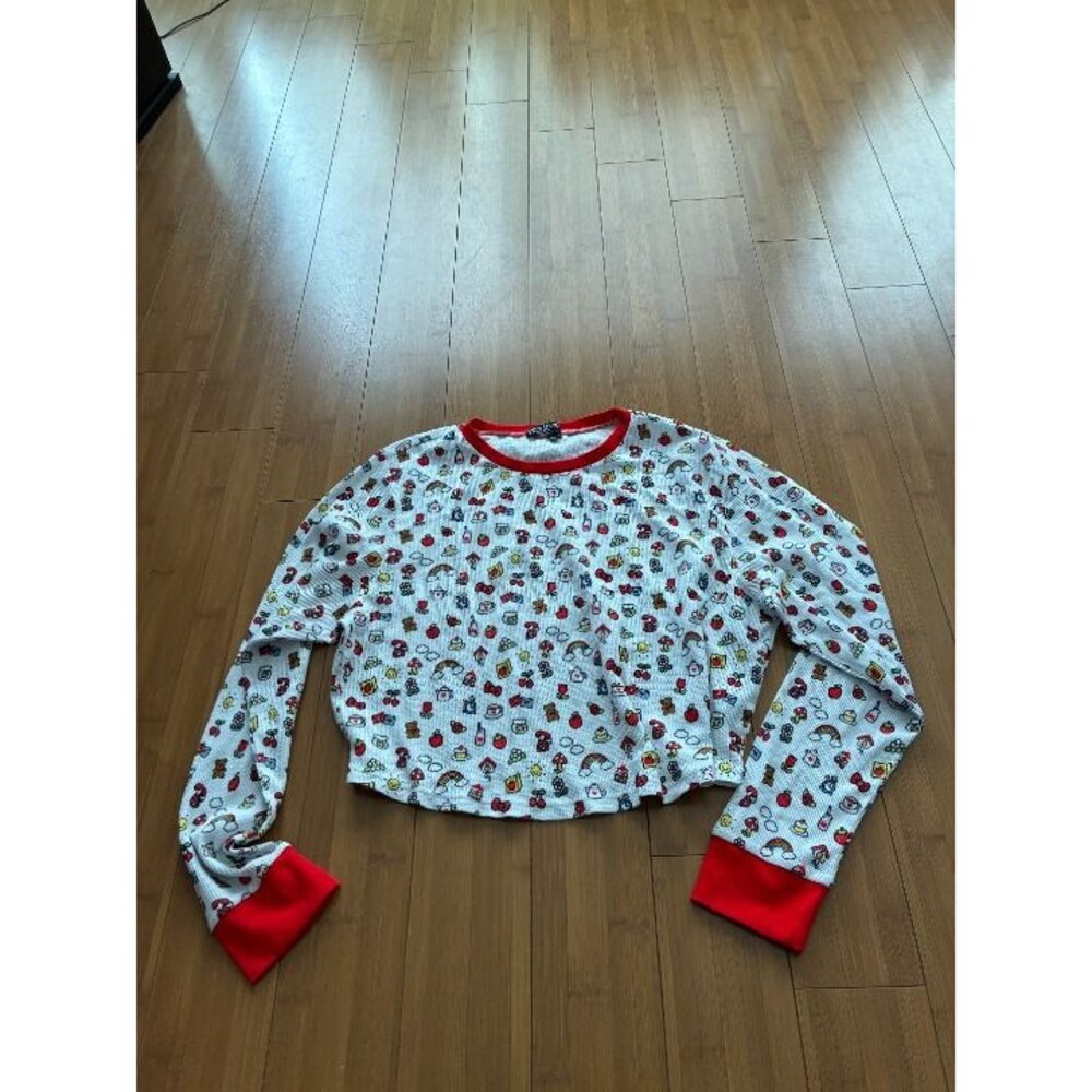Dolls Kill Hello Kitty Cropped Thermal Top Women's 3XL